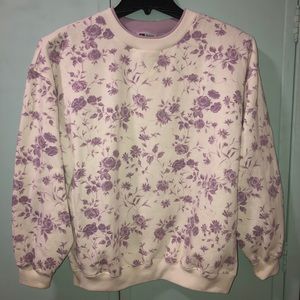 Retro purple floral sweatshirt size large